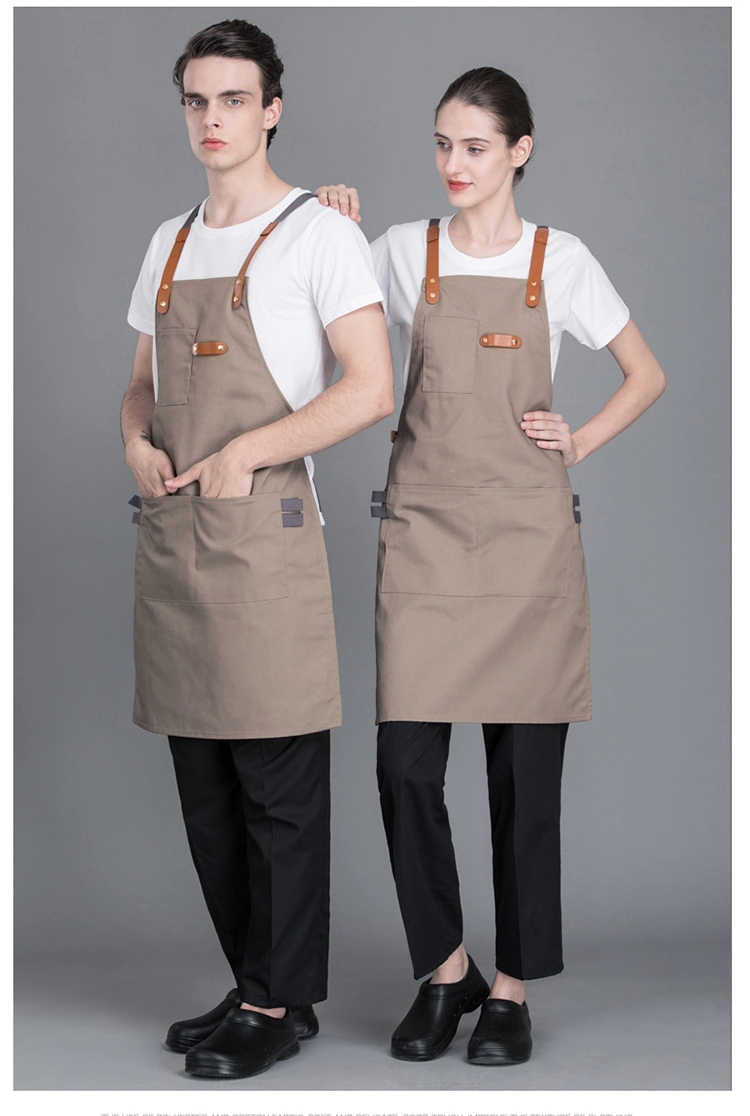 Hot Sale Customized Wholesale/Supplier Leather Belt Buckle Denim Canvas Bib Apron