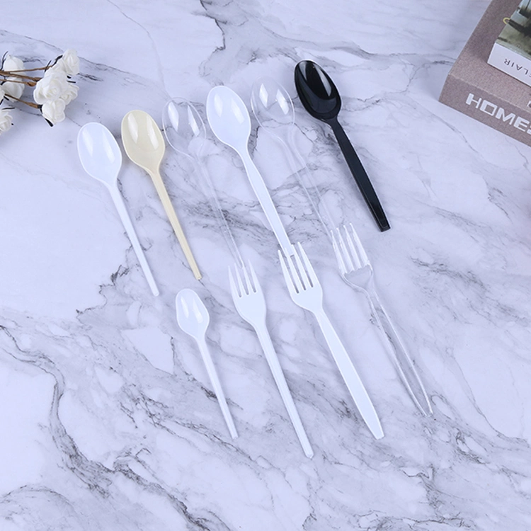 Disposable Plastic Cutlery Kit Napkin Salt&Pepper PS Black Fork and Spoon Travel Set