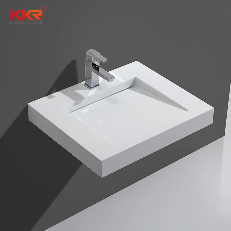 Wall Mounted Solid Surface Wash Basin for Bathroom