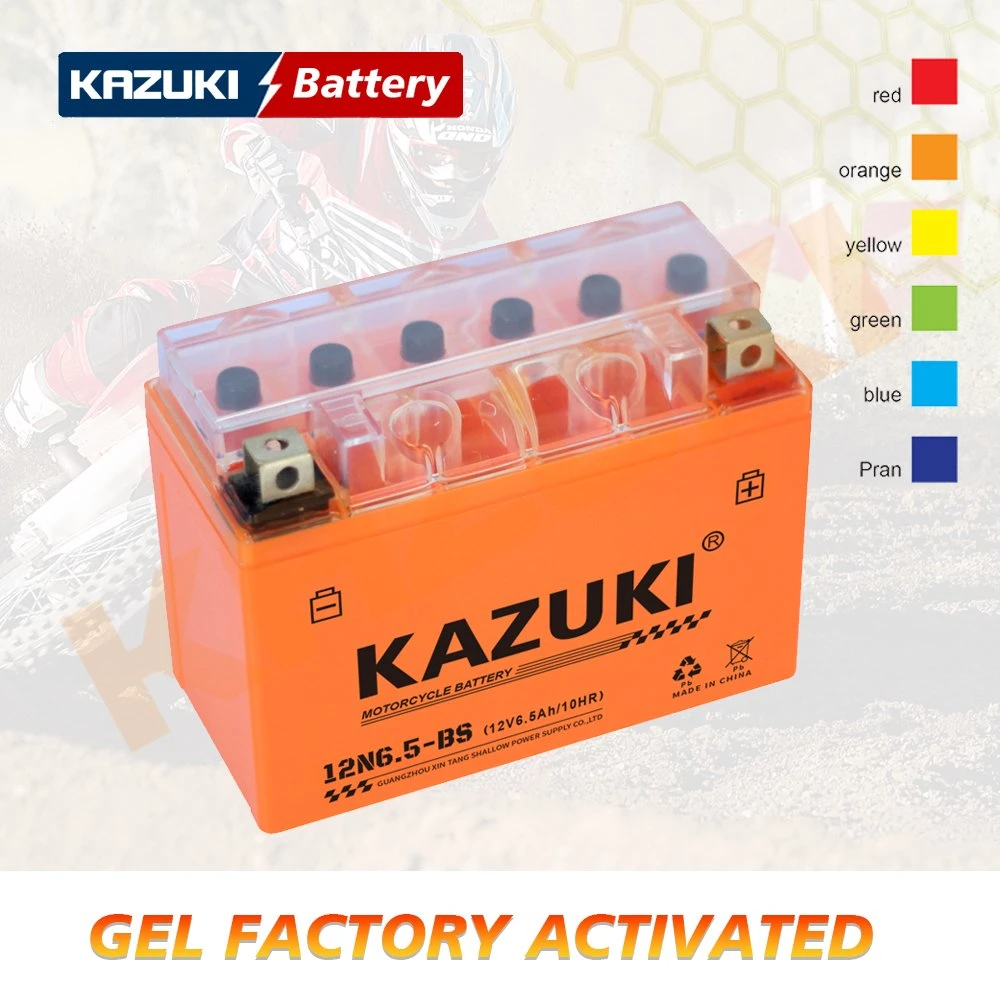 Kazuki 12V6.5ah 12n6.5L-BS أرخص باتيريا دي موتو دي جيل موتوركيكل البطارية