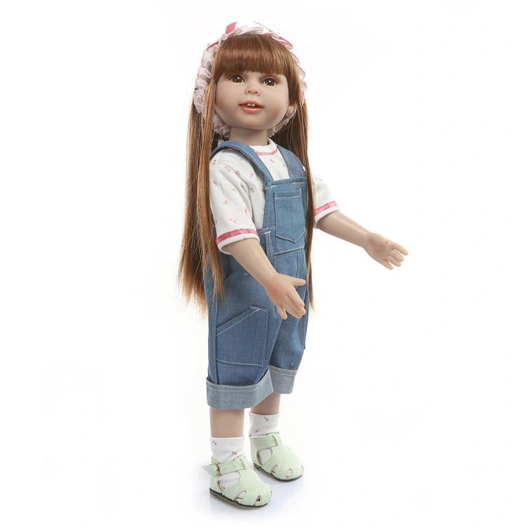 Original Factory Wholesale/Supplier Lifelike Pretty Real Soft Silicone 18" American Girl Doll for Children Gift