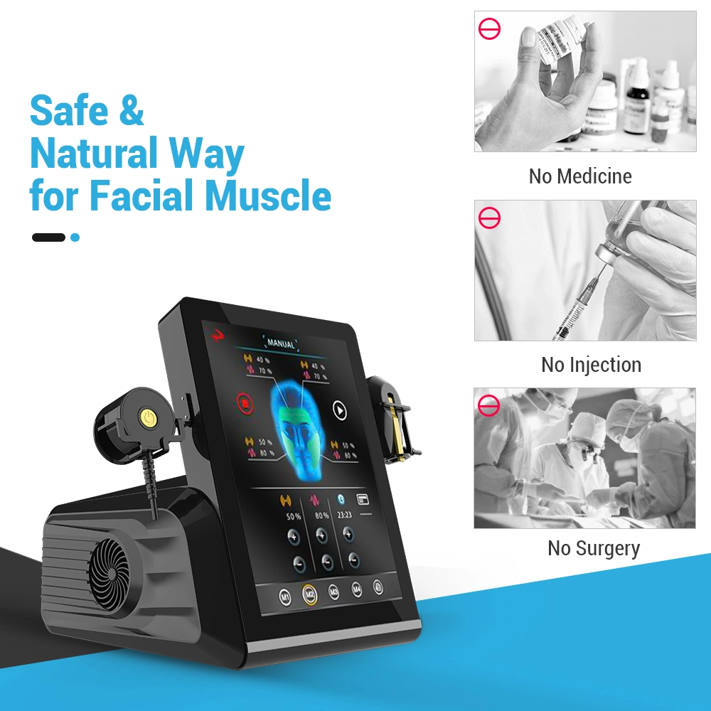 No invasiva EMS Anti-Aging PE-face PE em Microcurrent Beauty RF face Dispositivo de elevación de la piel de apriete de la superficie de PE máquina magnética