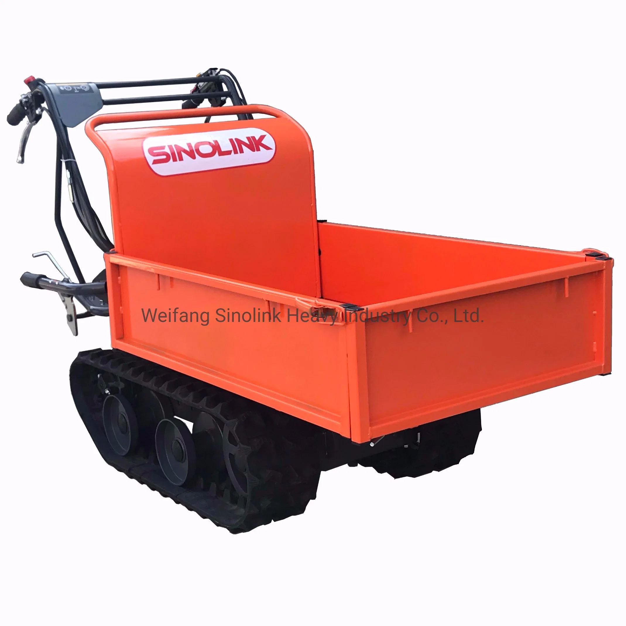 Gasoline Powered 300kg Load Capacity Rubber Track Agriculture Small Dumper