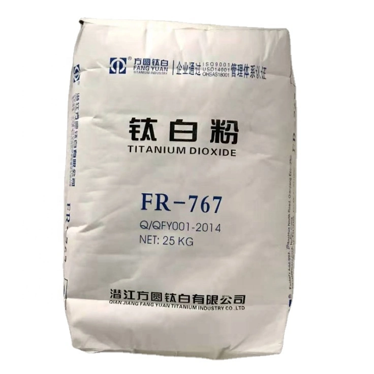 Rutile Dióxido de Titânio Fr-767 amplamente utilizado em revestimentos, tintas, plásticos, borracha, fabricação de papel, tinta, materiais de decoração.