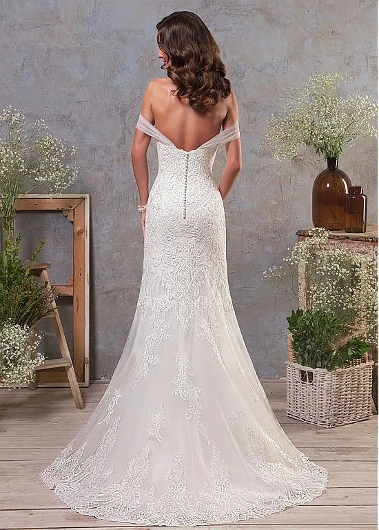 New Wedding Dresses Lace Detachable Train Mermaid Bridal Ball Gowns Z1034