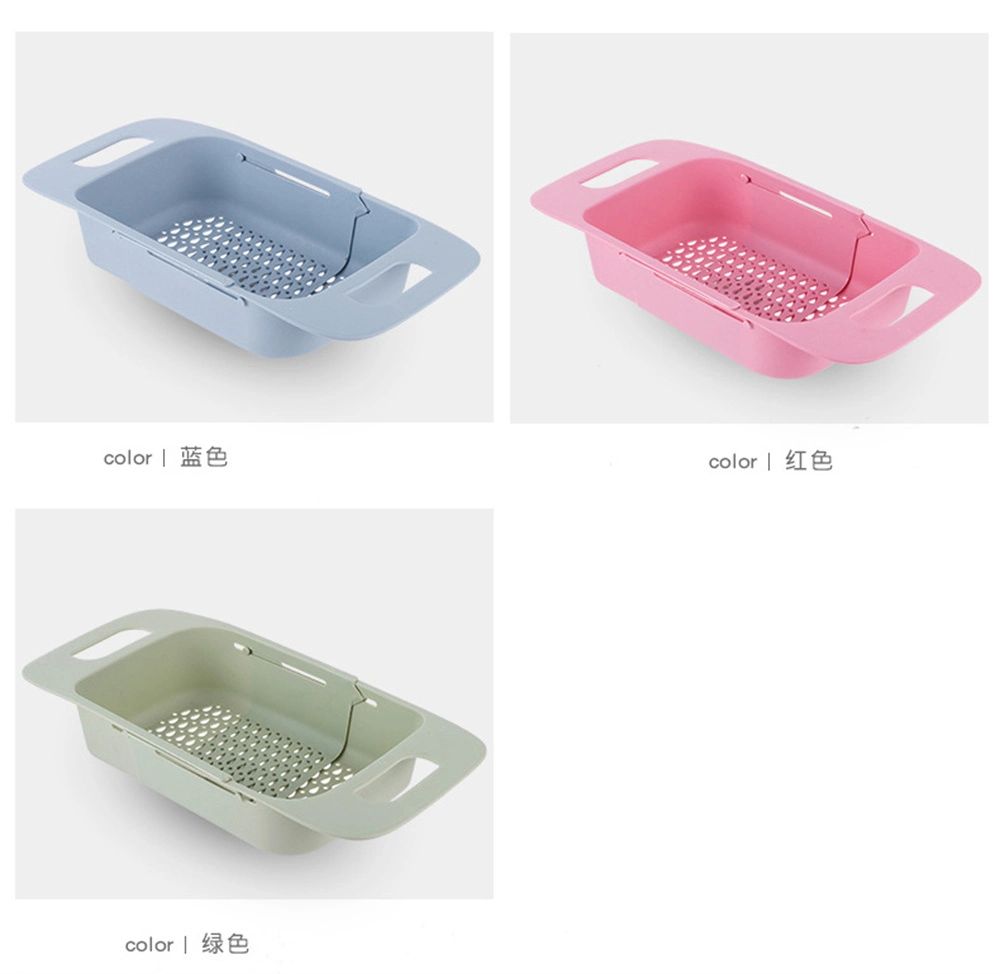 Adjustable Collapsible Over The Sink Strainer Colander Fruits and Vegetables Drain Basket