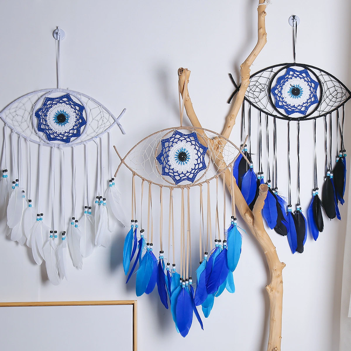 Mal de ojo Handmade sueño Catcher plumas coloridas Pared Decoración Decoracion