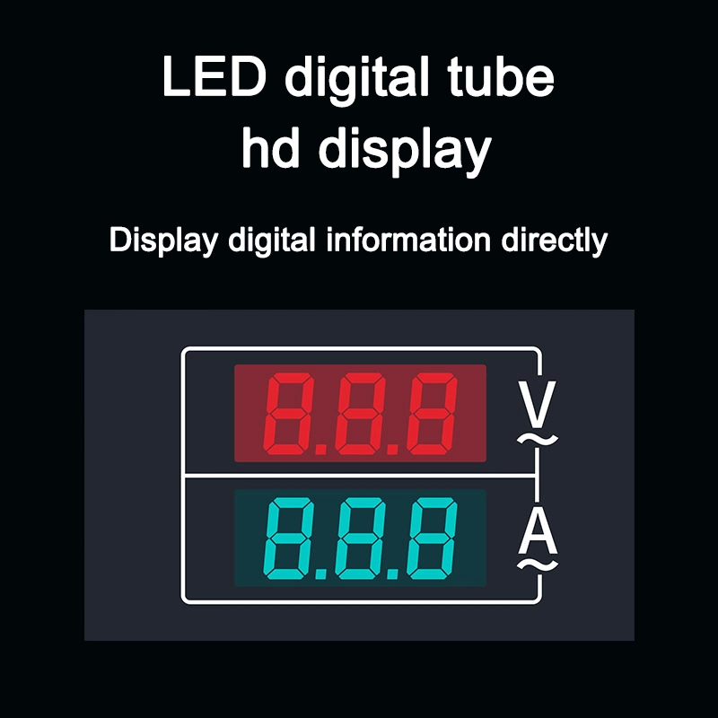 AC 80-300V 100A Digital Dual Display LED AC جهاز قياس الفولتية أمتار لوحة مقياس شدة التيار بالأمبير