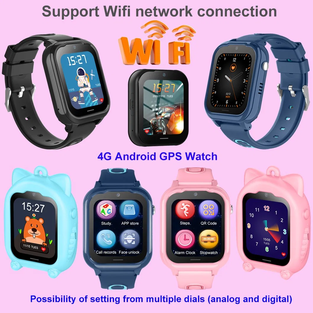 Fabricante da China, 4 g resistência à água, vídeo de câmara HD de alta qualidade Ligue para o telemóvel Kids Smart Media Watch Phone D52