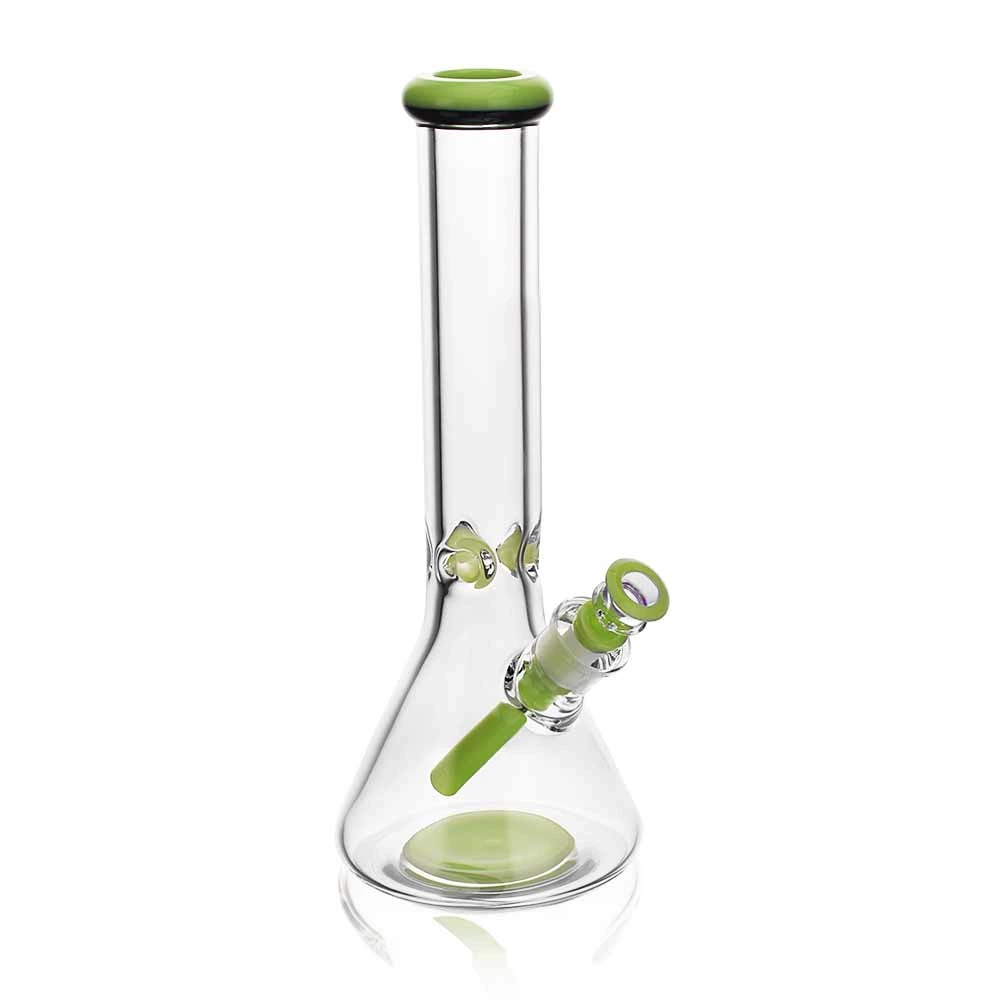 Esigo Wholesale/Supplier 9mm" Color lima 14 vidrio muy grueso fumar Pipe Hookah Beaker de vidrio de agua pipa con Color que coincide Downstem y Bowl