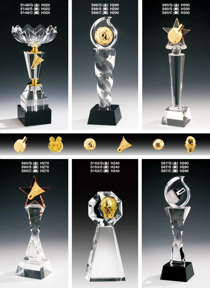 China Factory Custom Crystal Metal Crystal Trophy para a Copa do Desporto