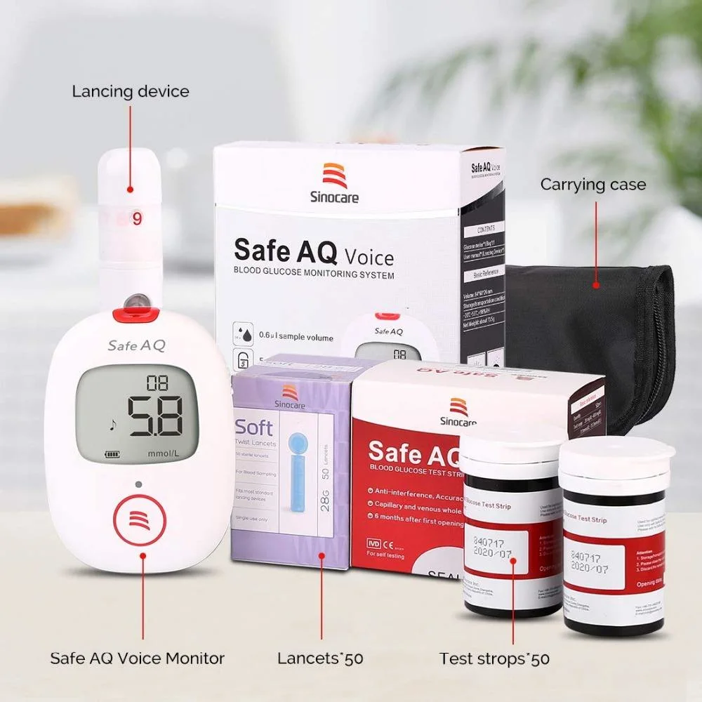 Sinocare Diabetes-Messgerät Blutzuckermessgerät Diabetische Glucose Monitor Glucometro Portatil Blutzuckermesssensor