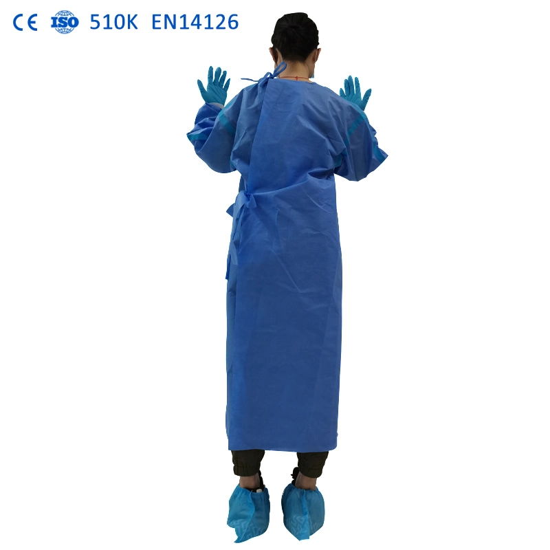 Fr13795 Cheap Anti-Virus SMS SGM-SAR PP+PE Brassard tricotés AAMI Niveau 4 Blouse chirurgicale étanche réutilisable jetables costume PPE robe ISO13485 @Minnie