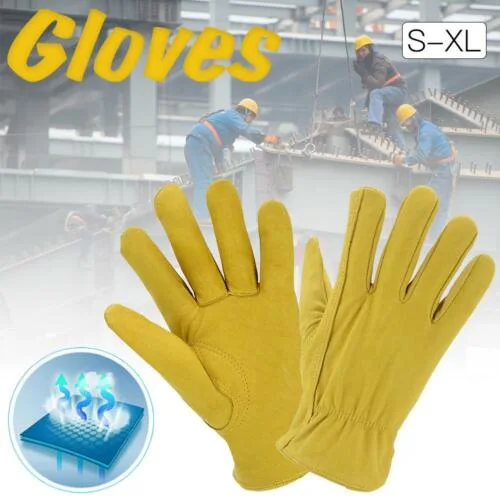 Work Gloves Sheepskin Leather Security Protection Cutting Working Handschuhe