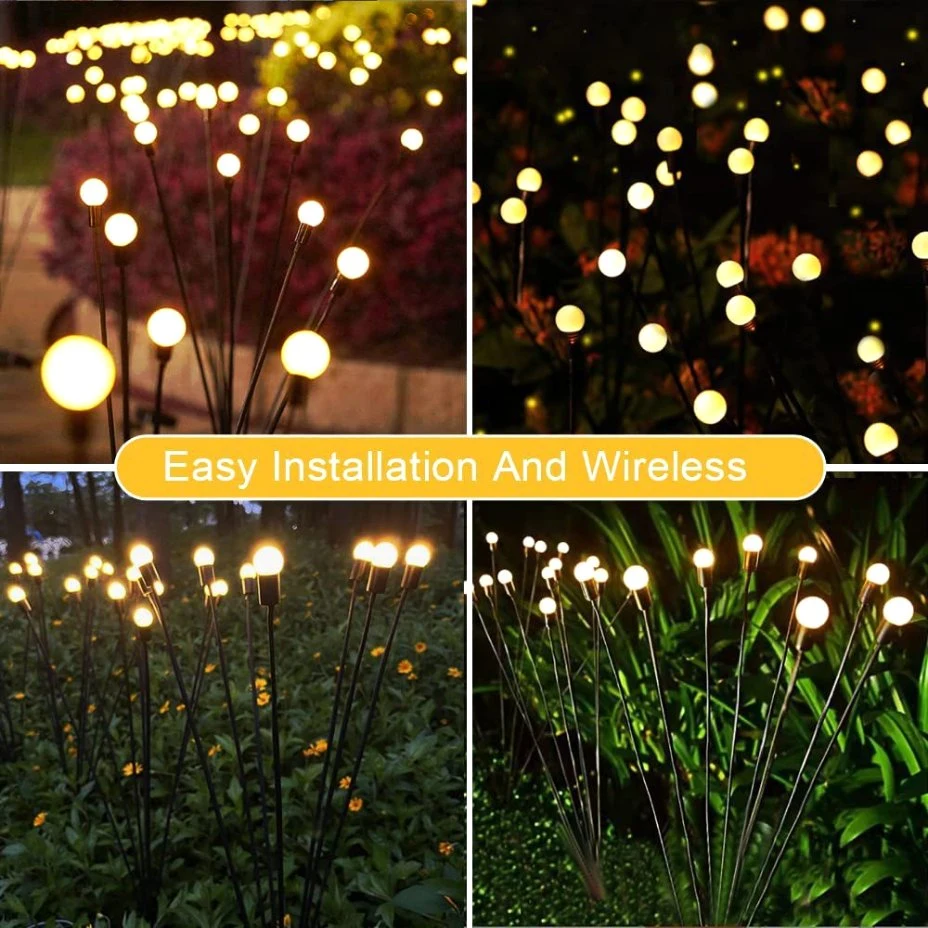 Waterproof Garden Solar LED Decorative Swaying 6/8/10 Heads Firefly Lawn Light