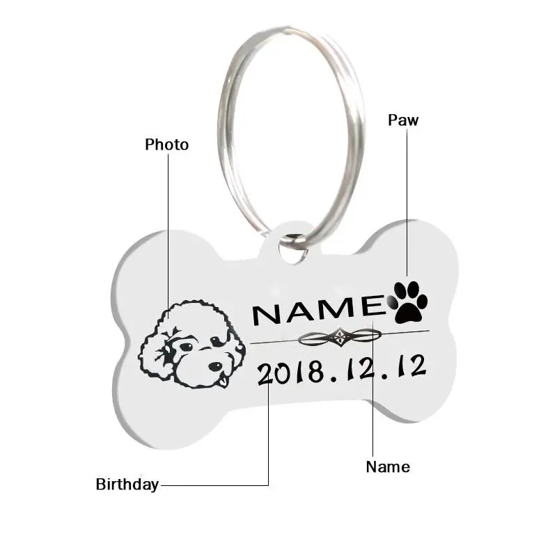 Pet ID Tags Engraved Cat Dog Name Tag Dog and Cat Accessories