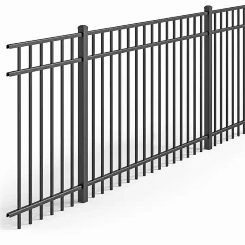 Decorative Black Powder Coated Wrought Iron Garden Garrison Fence