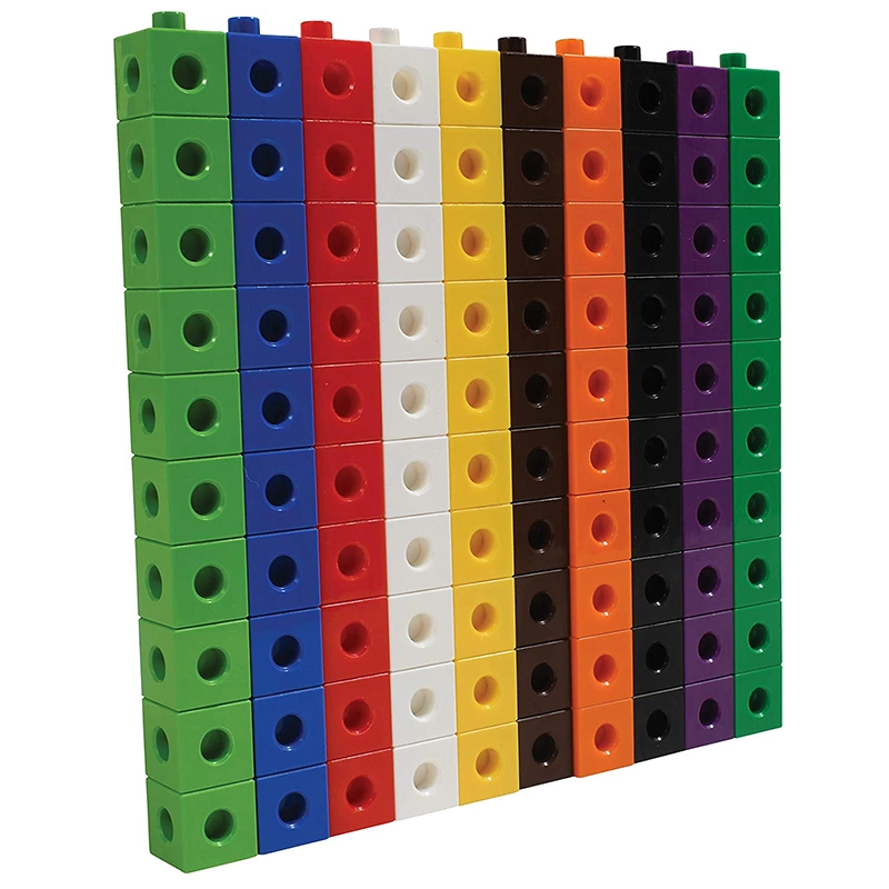 Novo conjunto de PCS 100 2cm Cubos de vinculação de brinquedos de bricolage Blocos coloridos presentes para crianças de aprendizagem e de brinquedos educativos