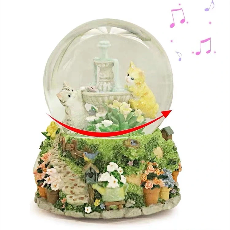 Harz Hochzeit Snow Globe Fotorahmen mit Musik und LED Licht