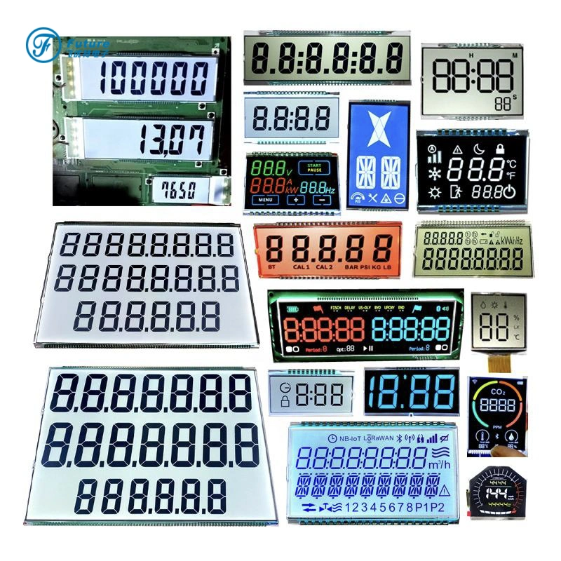 Distributeur de carburant de l'écran de format personnalisé Conseil 887 776 TN Htn écran monochrome LCD STN Va 886 à 7 segments LCD pour distributeur de carburant