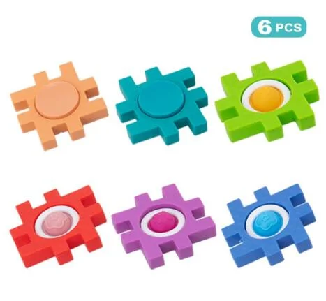 Prensa Fidget Cubo mágico Puzzle Bubble juguete sensorial 6 PCS de mano de dedos Spinner para niños