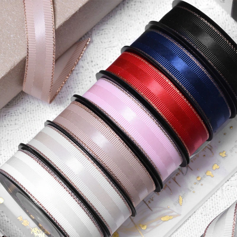 Factory Hot Sale Polyester Nylon Custom Satin Grosgrain Organza Ribbon for Gift Packing Christmas Decoration