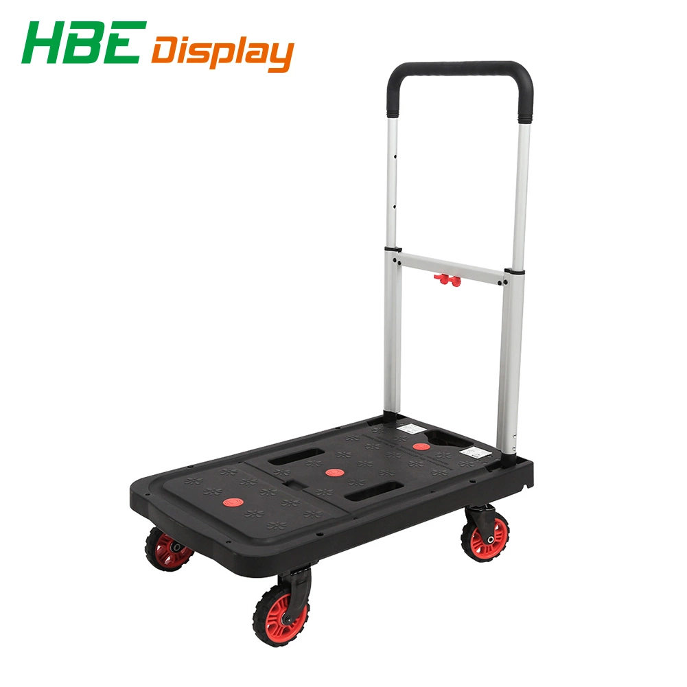 Capacity 300kgs New Design Heavy Duty Foldable Hand Trolley Plastic Platform Truck