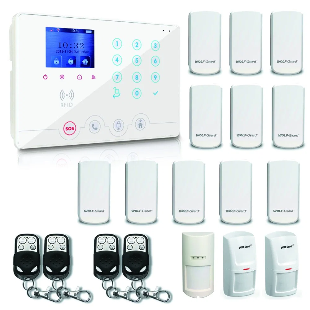 Intelligent Tuya GSM and WiFi Security Home Alarm Burglar Alarm System with RFID Card