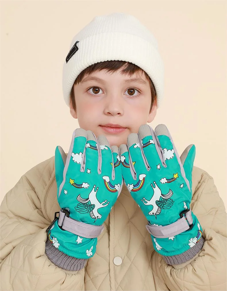 Kid Ski Outdoor Warm Waterproof Cartoon Sport Gloves