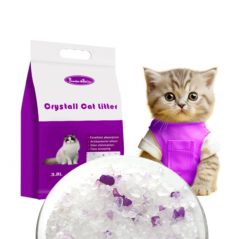 Silice multi-parfumée à absorption d'eau 100 % de haute qualité, en gel de cristal Cat Litière pour chat toilettes