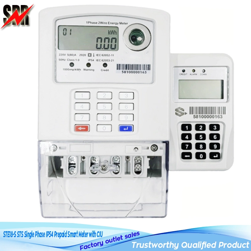 Ste18-S Sts Split Keypad Single Phase IP54 Prepaid Smart Meter with Ciu