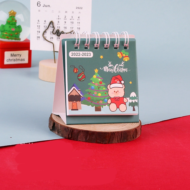 2023 Nouveau mini portable Cartoon petit Bureau Bureau Bureau créatif des ornements de calendrier des cadeaux de Noël Noël Calendrier de Bureau