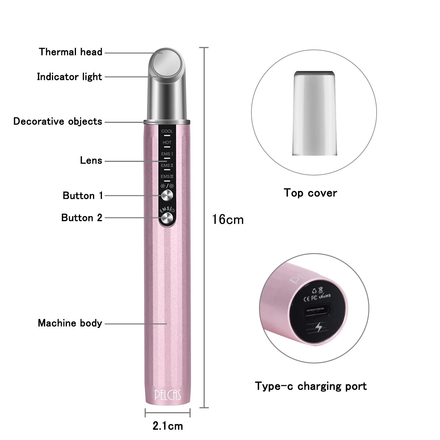 New Design USB Rechargeable Heating Skin Care Eye Massage Stick Anti-Wrinkle Stick