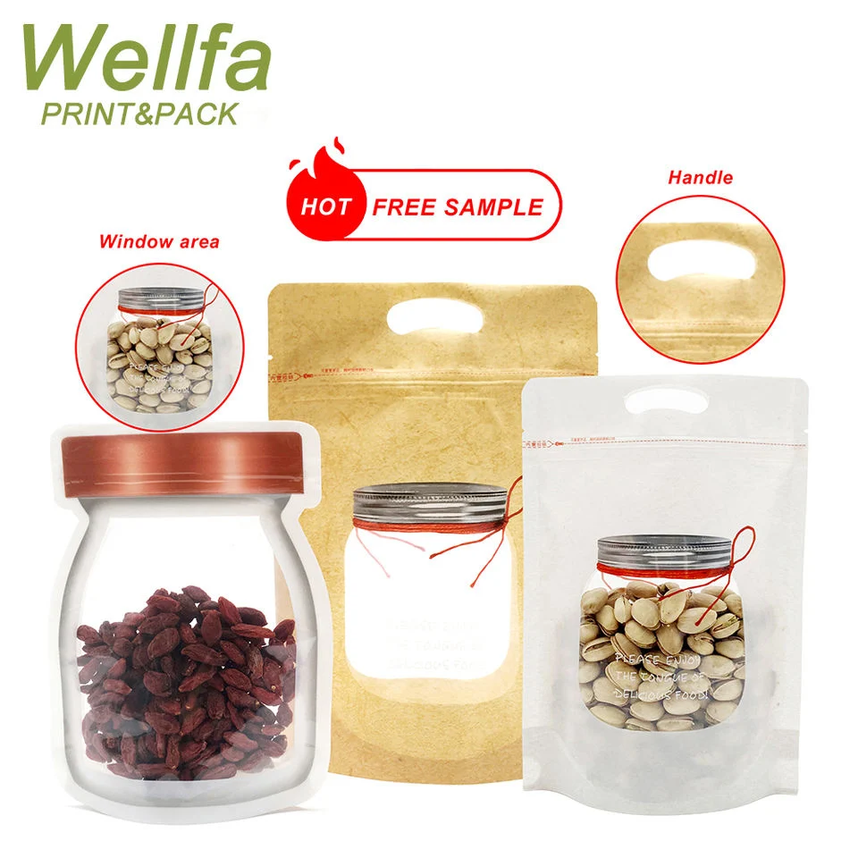 Standing Chocolate Zipper Bag Nuts Bag Cashew Nuts Bags Peanut Butter Pouch Matte Stand-up Barrier Pouches