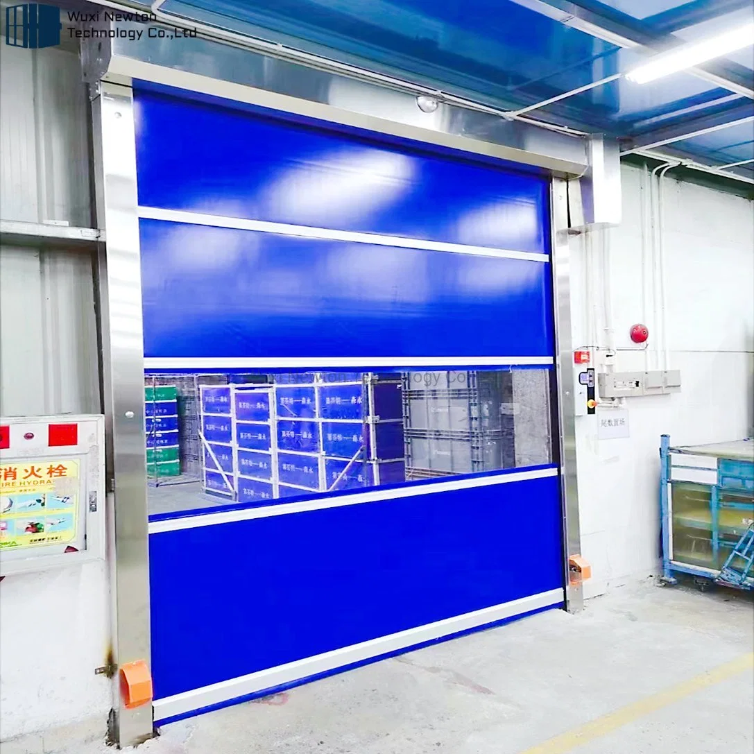 304 Stainless Steel Frame PVC Curtain Fast Roll up Rapid High Speed Door