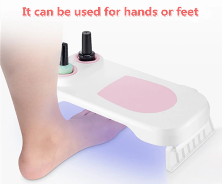 48W New Arrival Nail Arm Rest Hand Pillow Dryer Machine Custom Pink Double Hand Nail Lamp