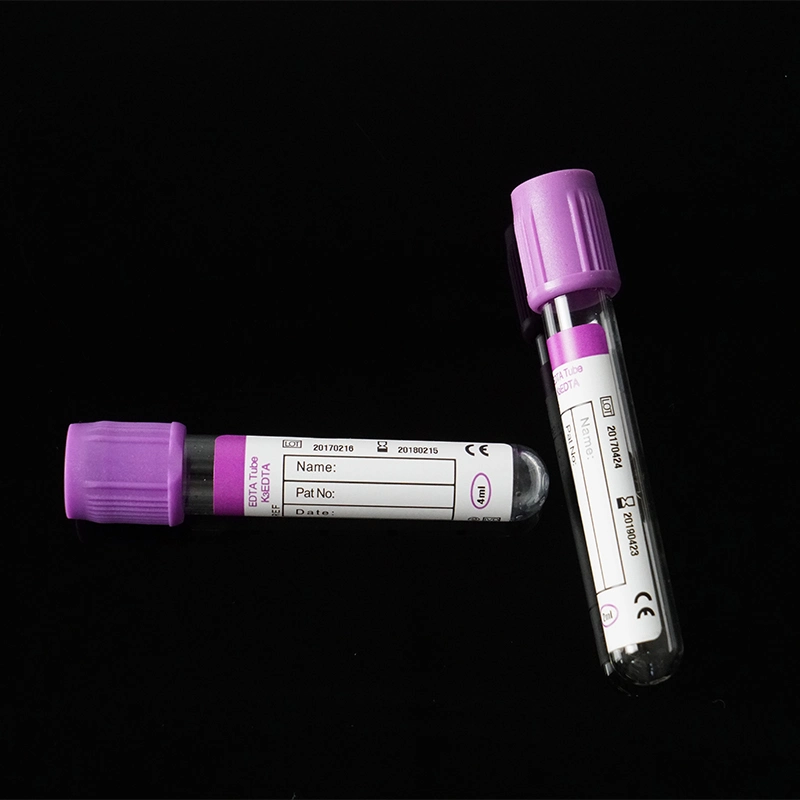 CE ISO Einweg-Test für medizinische Proben Vakuum EDTA K2 K3 2na Blutentnahme-Röhrchen