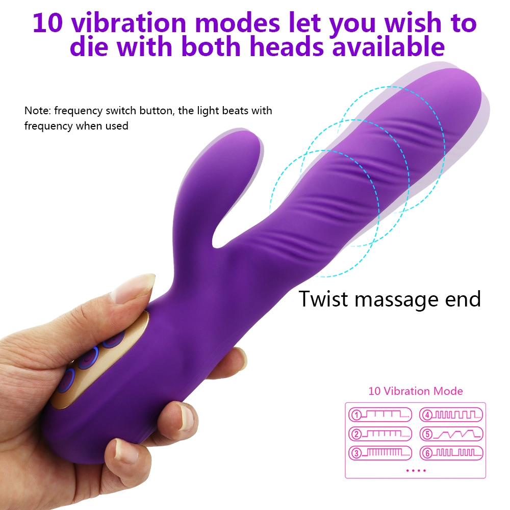 G-Spot Rabbit Vibrator for Clitoris Stimulation USB Rechargeable Waterproof Dildo Vibrator Dual Motors Clit Vagina Stimulator