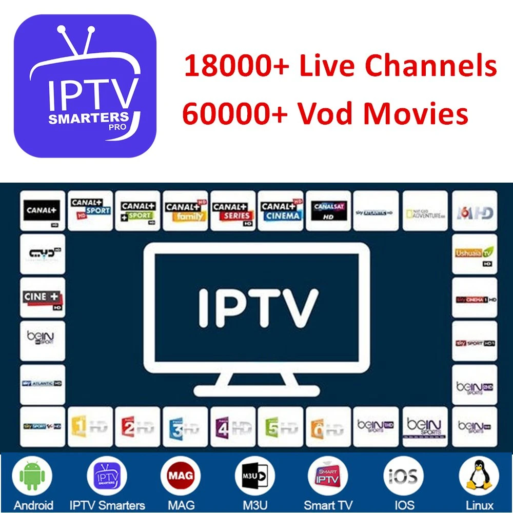 Abonnement à la TV Ott supplémentaire panneau revendeur IPTV Code M3U pour Boîtier décodeur Android Linux pour iOS