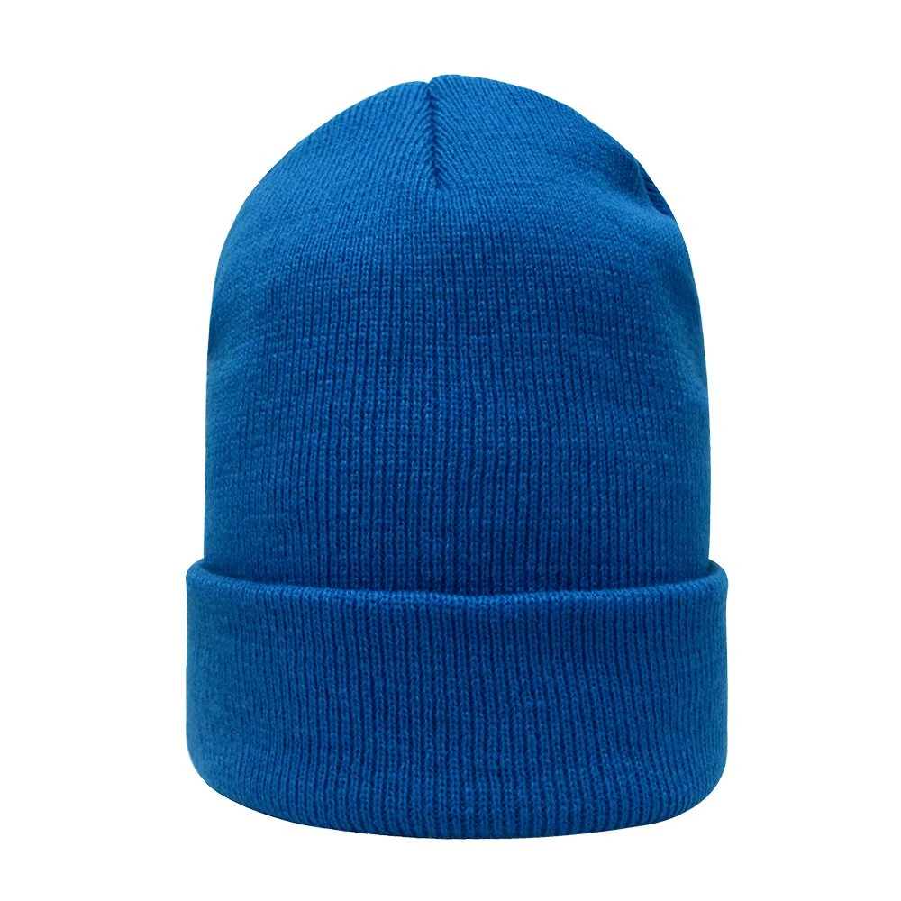 Vente en gros Bonnet bonnet beanie en maille acrylique brodée sur mesure