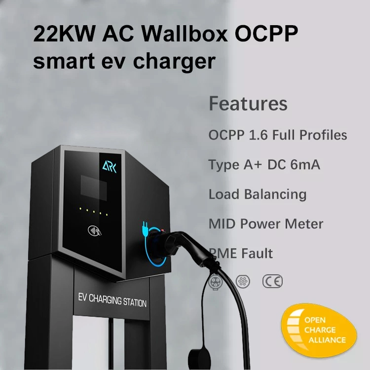 Ocpp1.6j EV Charger 22kw AC EV Wall Charger 44kw Type 2 Socket EV Charger