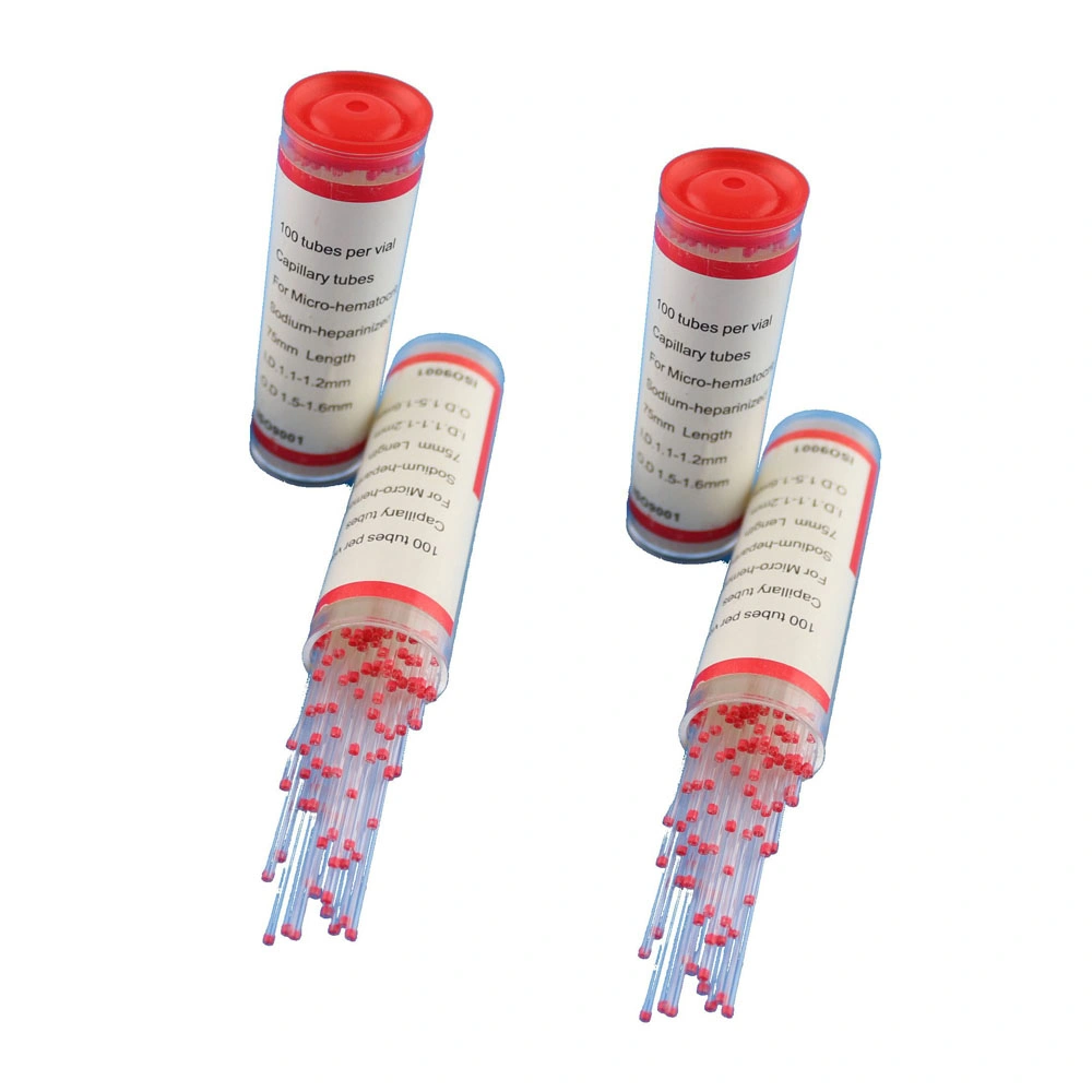 Red Mirco Hematocrit Capillary Blood Collection Tube Capillary Hematocrit Tube Vial for Medical