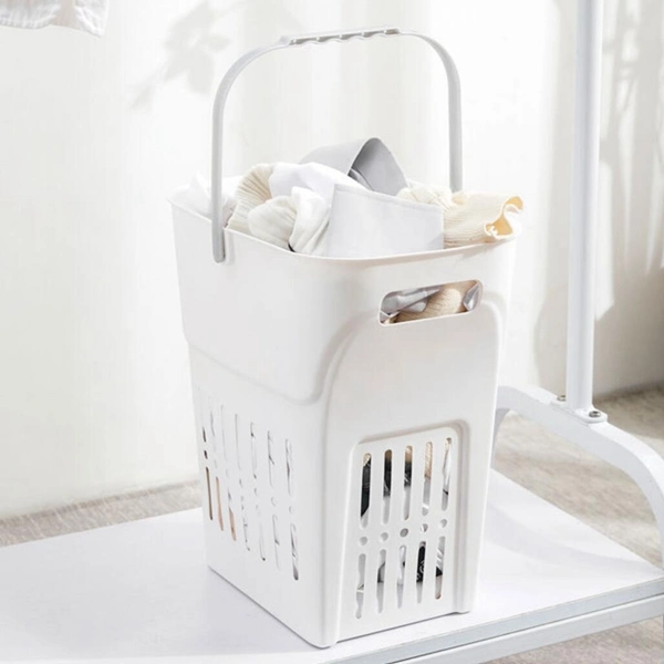 portable Plastic Laundry Basket Clothes Storage Bins Box with Long Handle