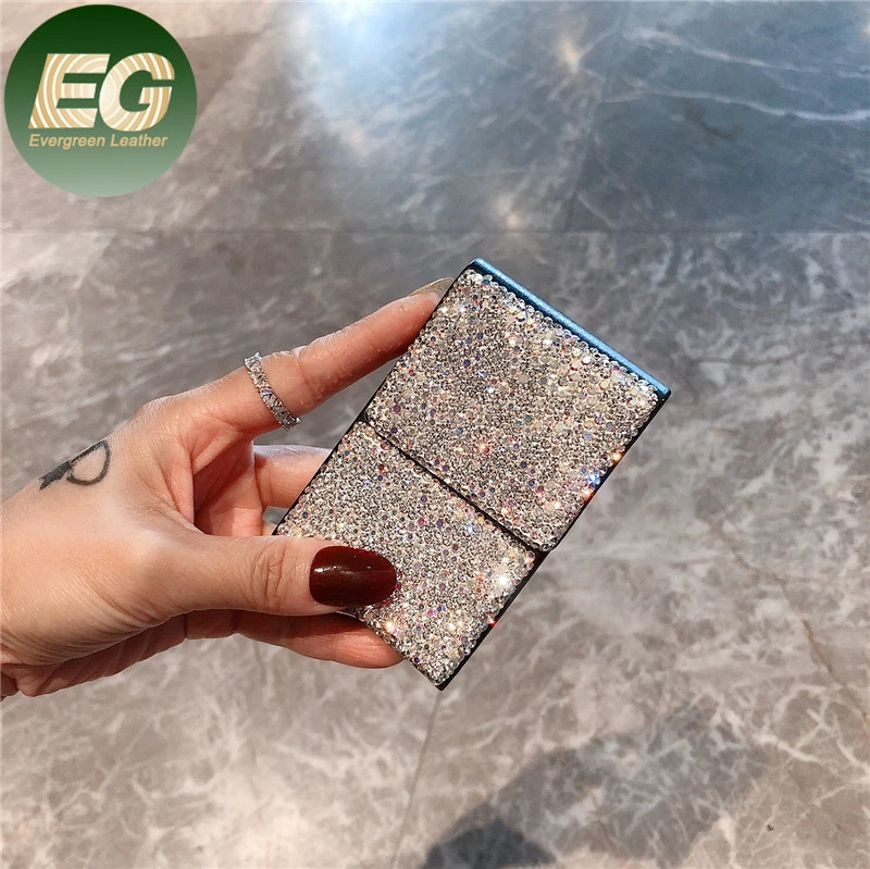 Ea068 Bling Crystal Metal Holder Luxury Diamond Lighter Box Long Wholesale Waterproof Cigarette Tin Case