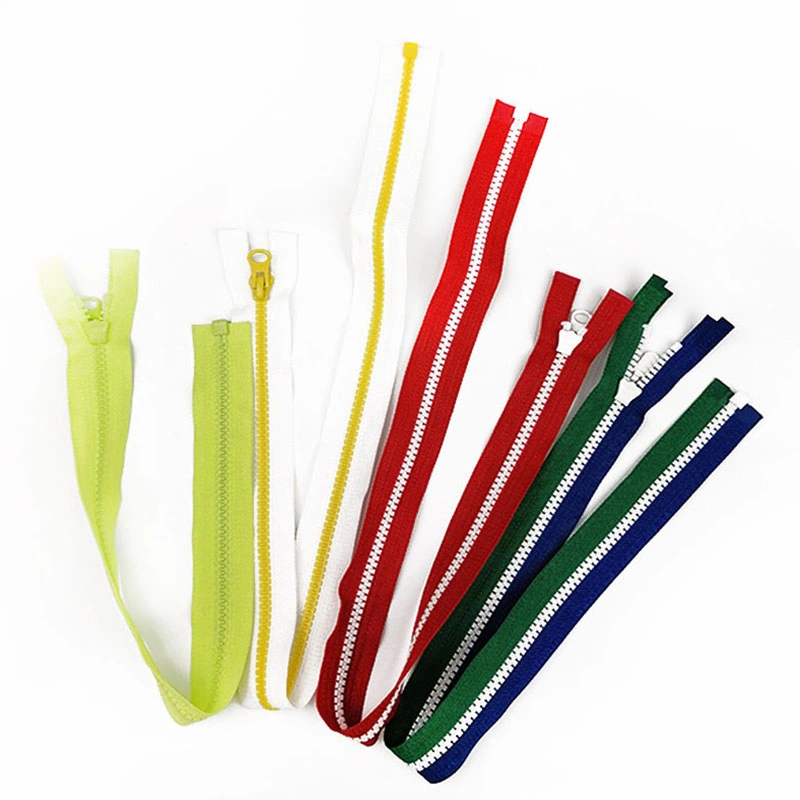 Eco-Friendly Nylon Zipper Manufacture Fancy #5 Open End Metal Zip Colorful Plastic Zipper for Clothes