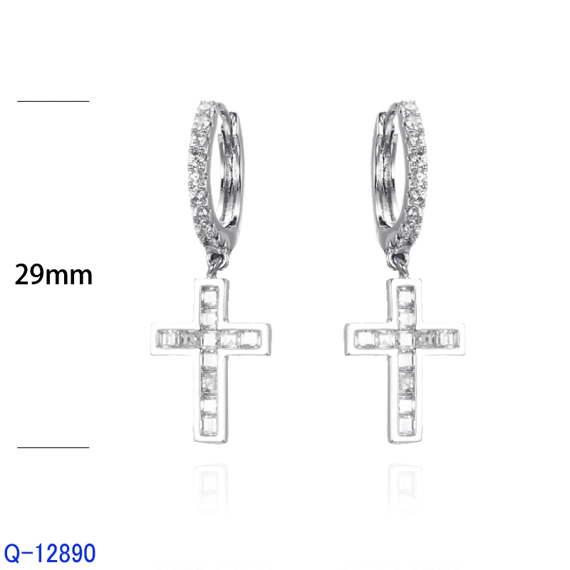 Großhandel/Lieferant Neues Design 925 Sterling Silber Schmuck Dangle Drop Cubic Zirkonia Stein Ohrringe für Frauen