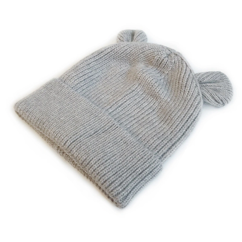 Bonnet d'hiver avec cornes pour bébé logo personnalisé mignon chaud Bonnets à corne