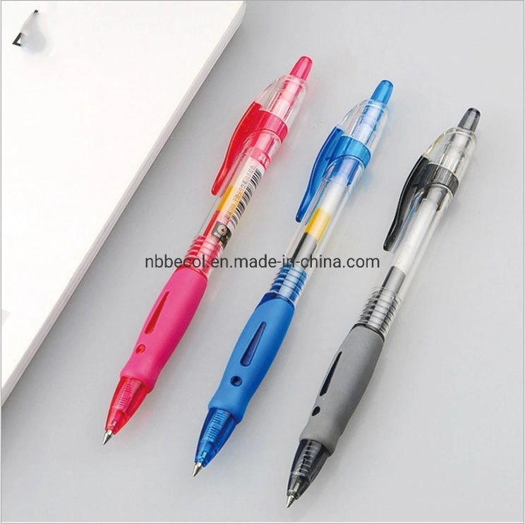 Retractable Gel Pen Office Supplies Plastic Gel Ink Pen (3colors)