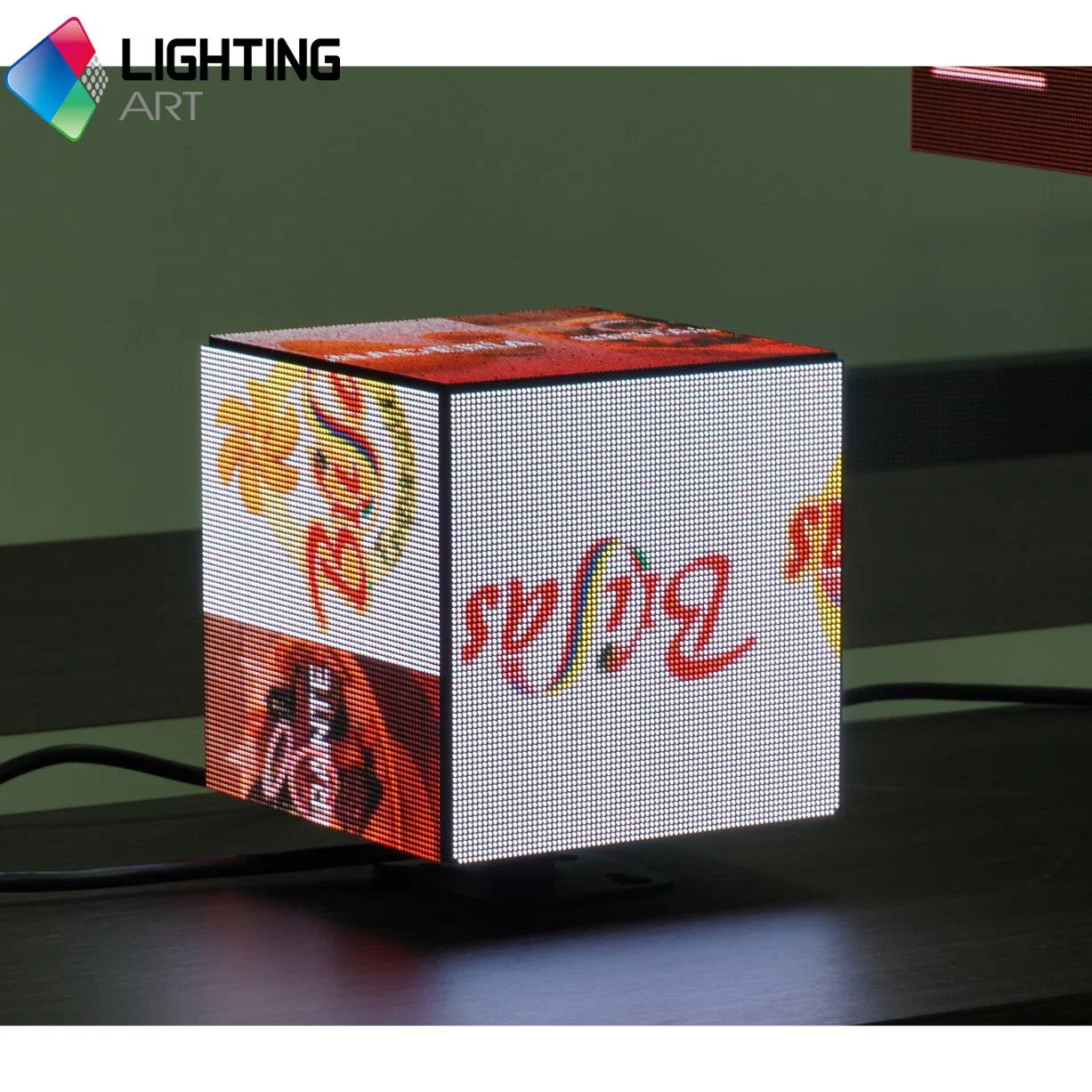 High Resolution P2.5 Outdoor Indoor LED Cube Screen Creative 5 Side Advertising Cube Logo Brand Display