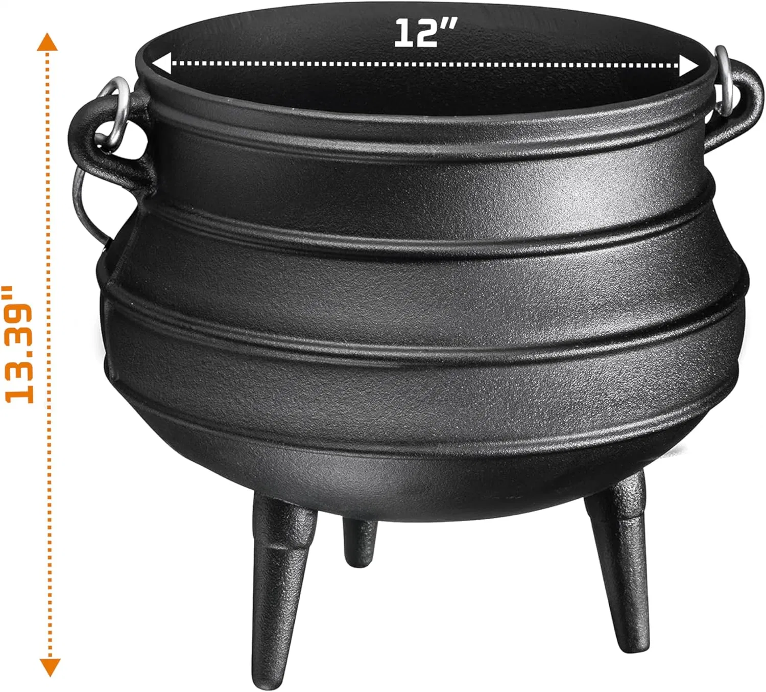 Pot en fonte à trois pattes pour utilisation intensive, petit, Potjie Caldron Pot en fonte pot pour l'extérieur et le camping